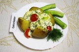 Печеный картофель с творогом Печеный картофель с творогом