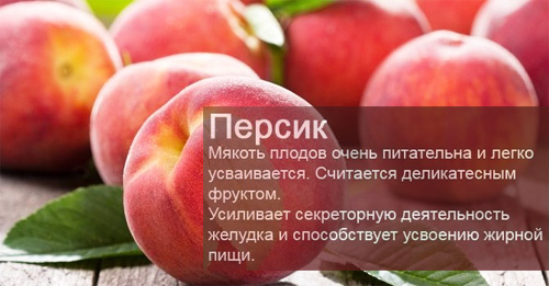 Состав персика и его калорийность
