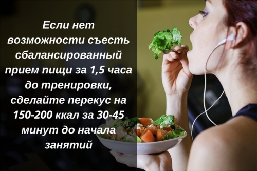 Что покушать перед тренировкой
